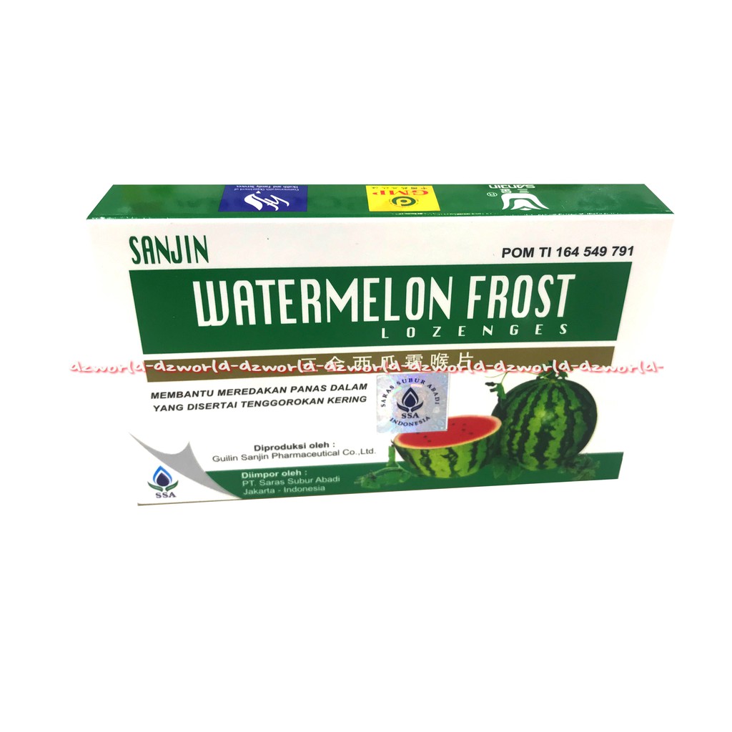 Sanjin Watermelon Frost Lozenges Meredakan Panas Gatal Tenggorokan 12Tablet Rasa Semangka