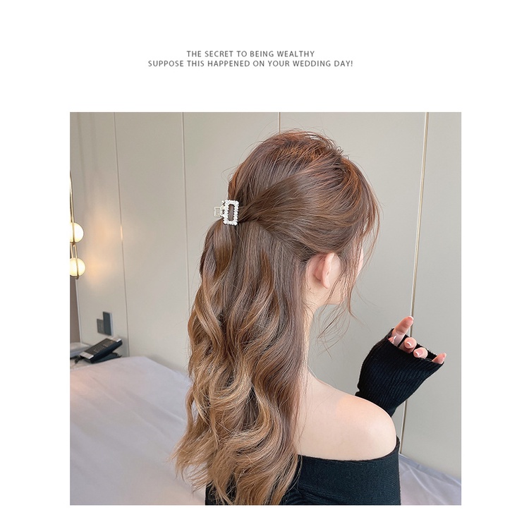 Jedai 2.5cm Mutiara Elegan Jepit Rambut wanita dewasa remaja Alloy Korea Mutiara Permata Jepit Salon Logam Warna Emas