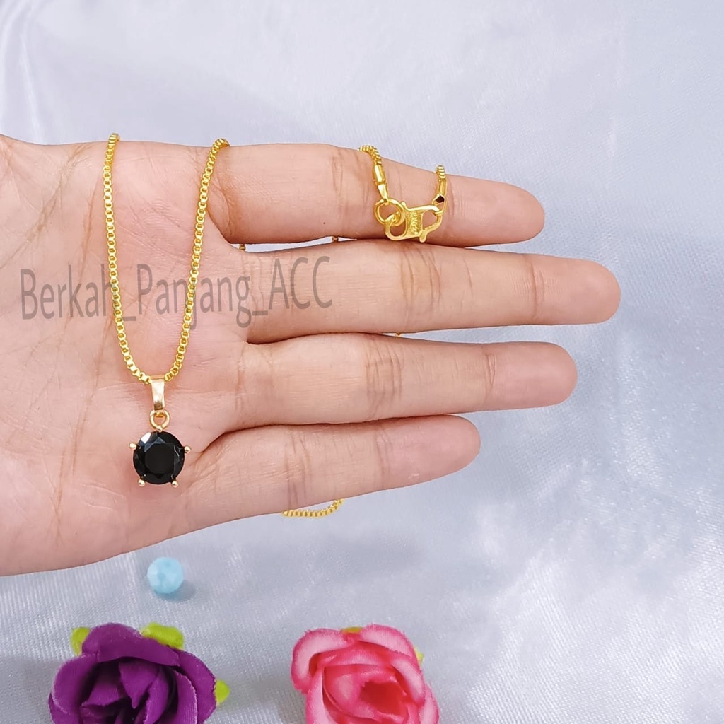 KALUNG PERMATA SATU WARNA LAPIS EMAS perhiasan super berkelas fashion korea anti karat dan anti luntur