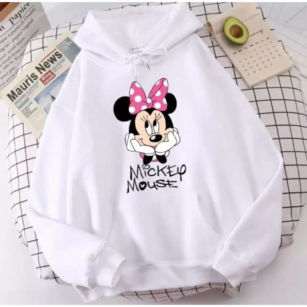 HOODIE MICKY MINNIE MOUSE / HOODIE WANITA TEBAL