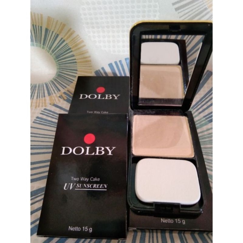 Bedak dolby padat kaca two way cake