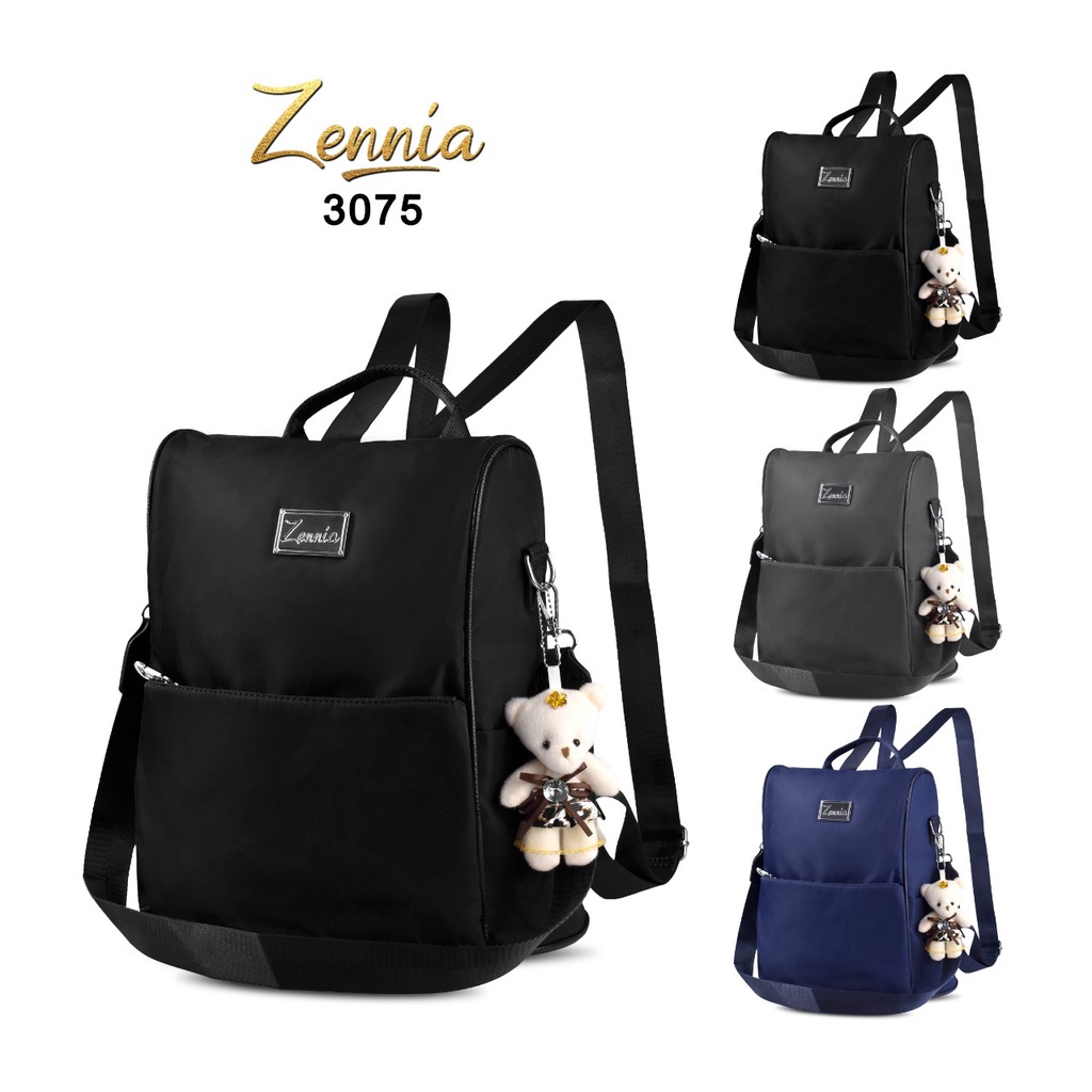 (TSI) Tas Wanita Zennia 3075 Tas Anti Maling Ransel Korea Tas Wanita Punggung Import Kantor Kerja Sekolah Kuliah Outdoor Trendy Fashion Style Travel Casual Backpack Serut Anak Remaja Perempuan Selempang Cewek Bag