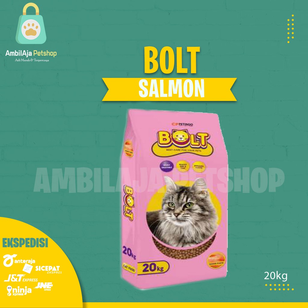 Makanan Kucing kering BOLT 20kg All Varian ( Grab &amp; Gosend )