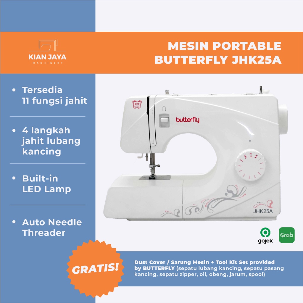 Mesin Jahit Portable Butterfly JHK 25A