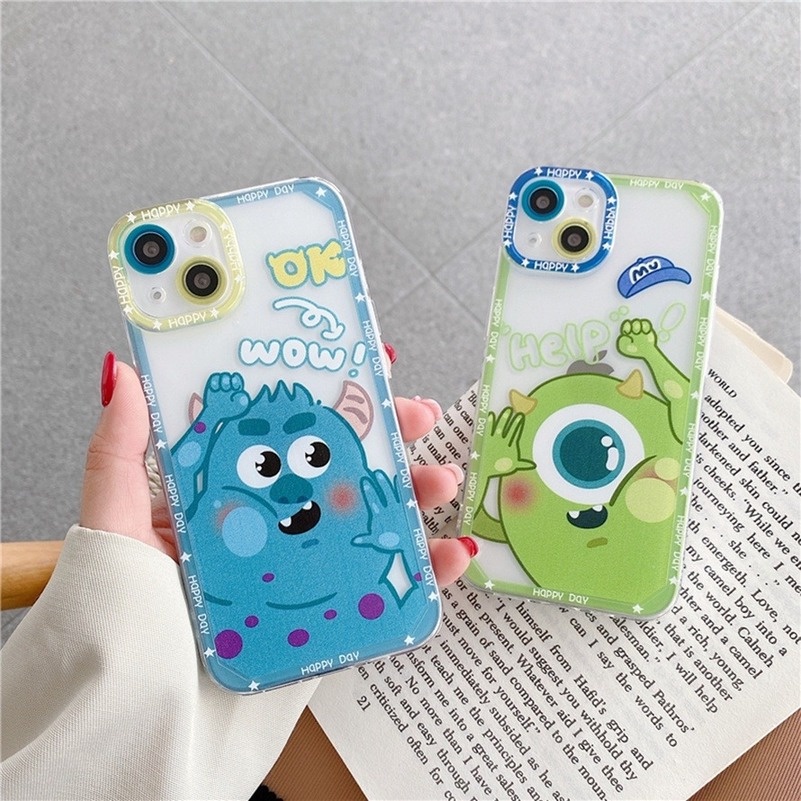 Soft Case TPU Motif Monster Kecil Untuk Compatible for iPhone 14 13 12 11 Pro Max SE 2020 X XR Xs Max iPhone 8 7 6 6s Plus 8p 7p Monster Mobile Phone Case Shockproof Bumper Soft TPU Cover