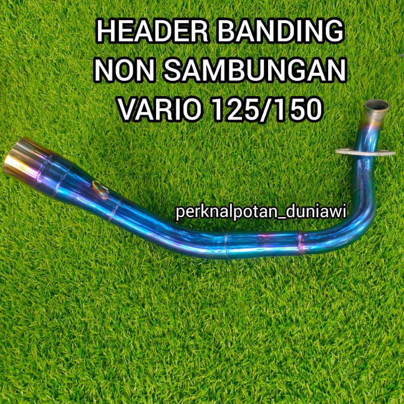 HEADER / LEHERAN VARIO 125/150 BLUEMON BLUE BIRU PIPA BANDING NON SAMBUNGAN INLET 50/51mm