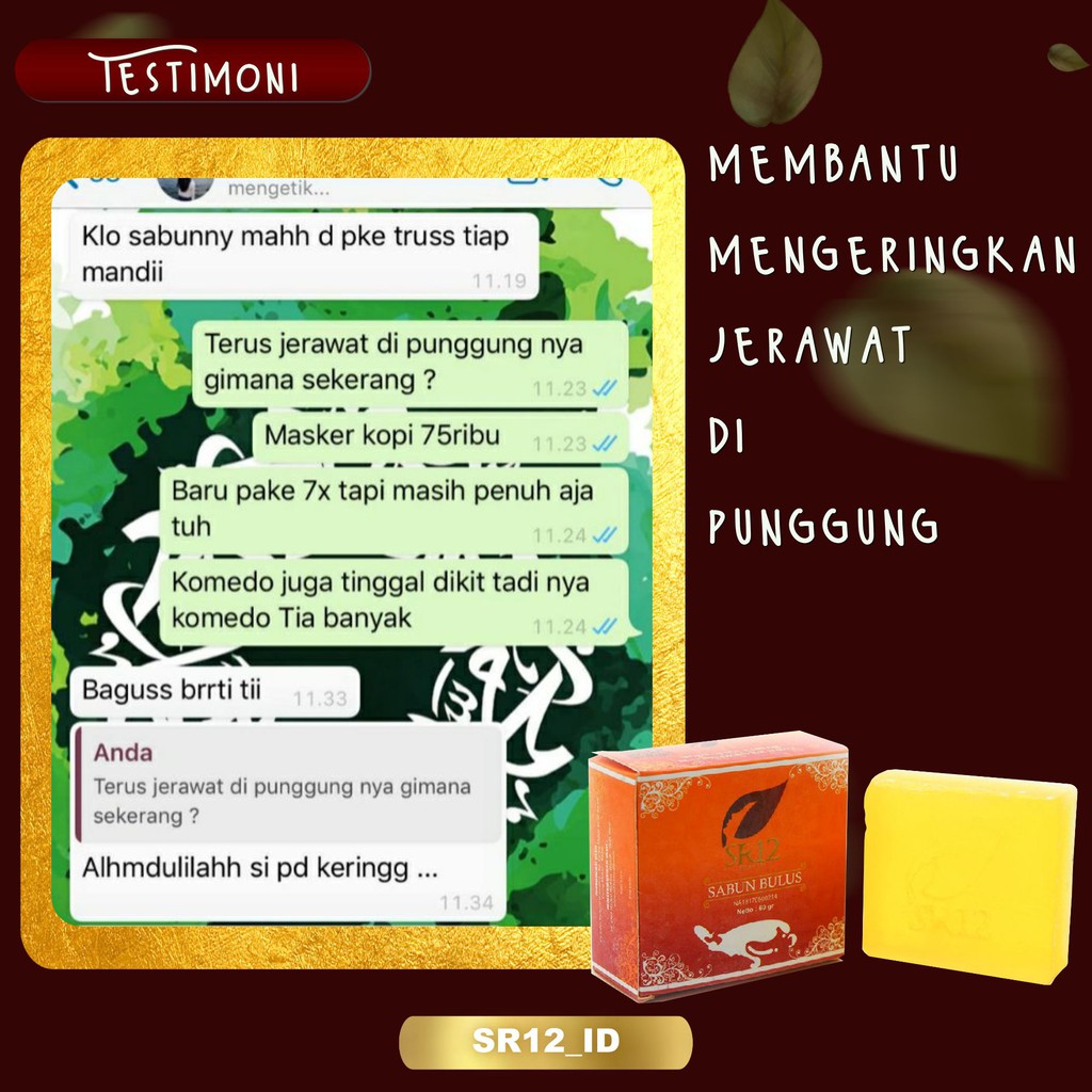 SABUN BULUS SR12 / MENGENCANGKAN WAJAH / AMPUH ATASI STRETCH MARKS / SELULIT TUBUH