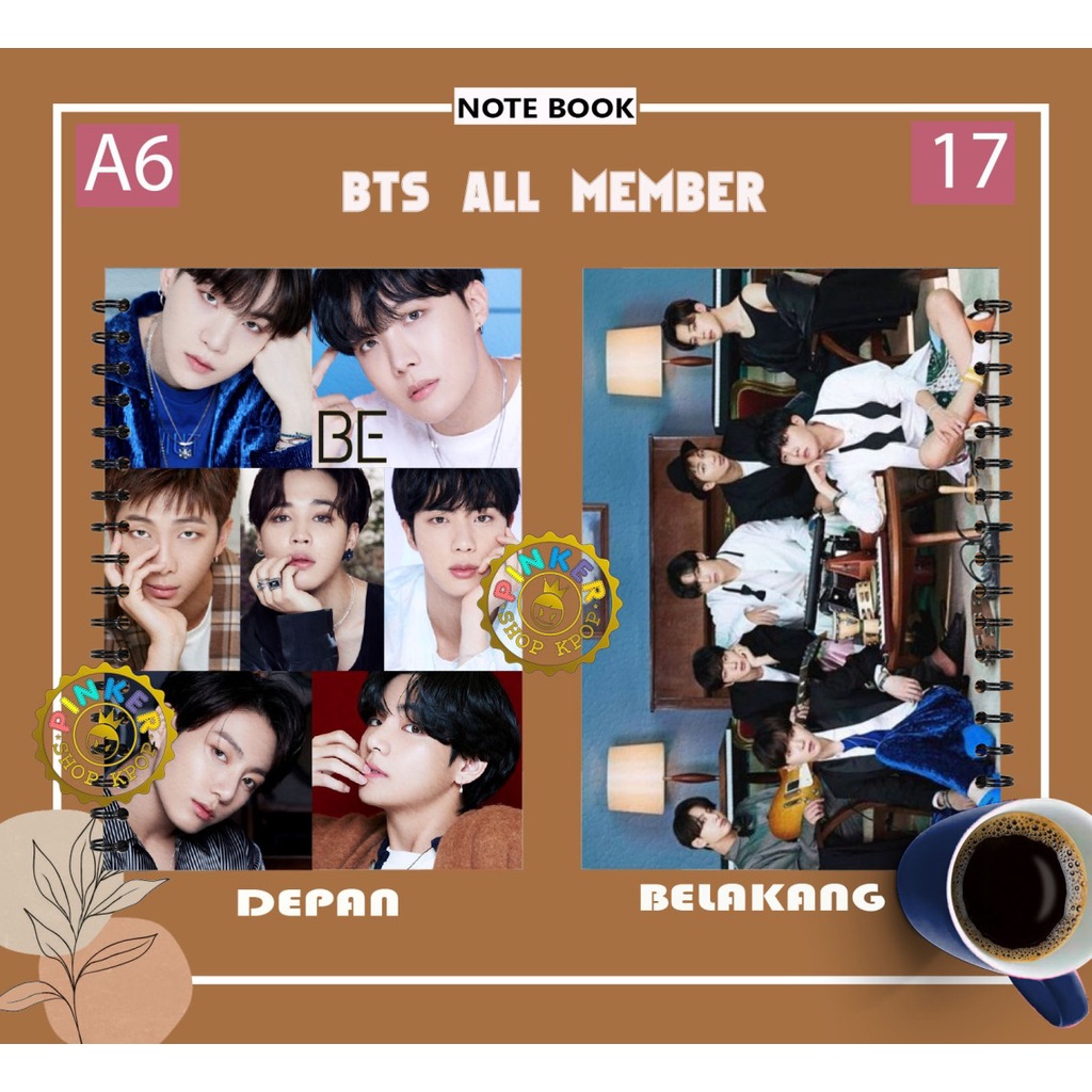 

Note/Notebook A6 BTS Jungkook, RM, V, Suga, Jhope, Jimin, Jin, Buku Notes Notebook Kpop Murah