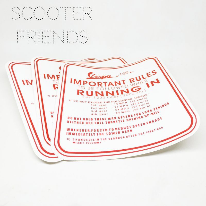 aksesoris sticker running vespa 150 super sprint vbb