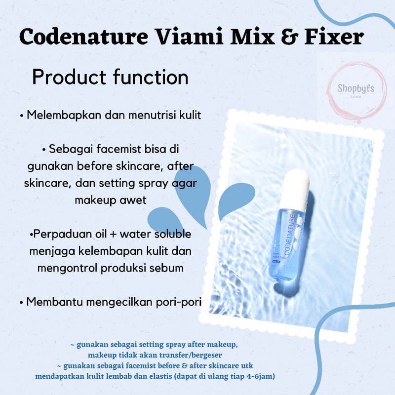 Codenature Viami Mist & Fixer Size 50ML