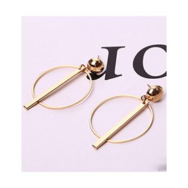 LRC Anting Tusuk Elegant Gold Color Vertical Shape Decorated E24211