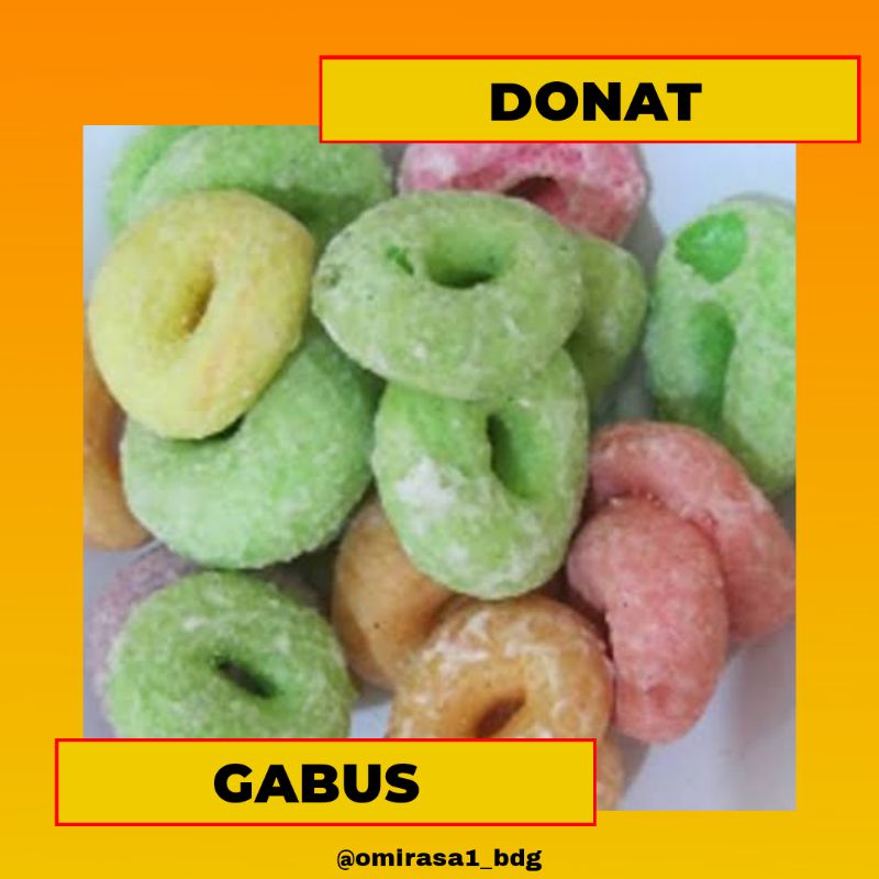 

Donat Gabus warna-warni 500gr