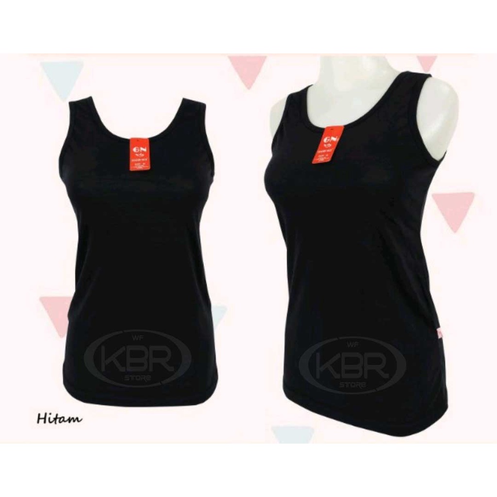 WF STORE-Tanktop Tali Besar Warna Hitam AT SA51 HITAM Tanktop Katun Murah TERBARU