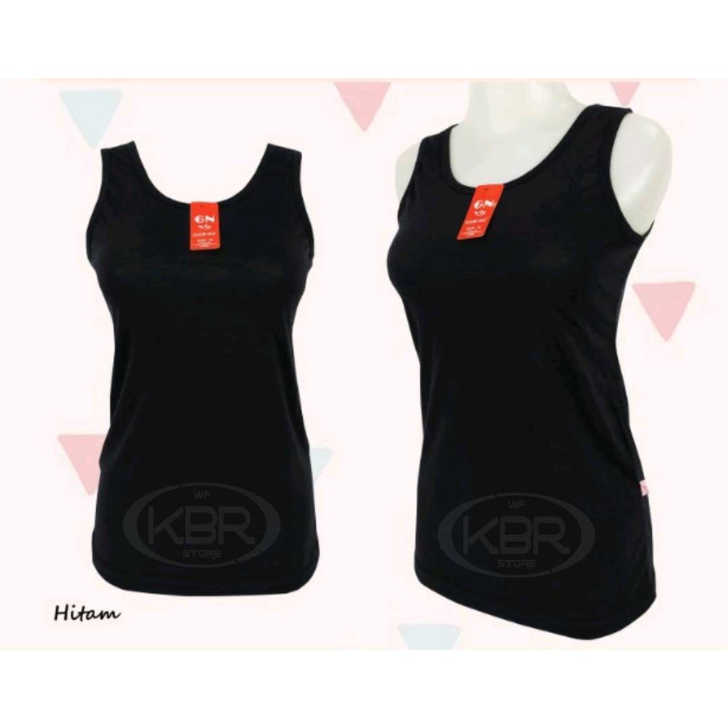 WF STORE-Tanktop Tali Besar Warna Hitam AT SA51 HITAM Tanktop Katun Murah TERBARU