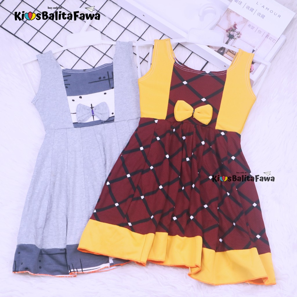 Dress Aurora uk 3-4 Tahun / Baju Anak Perempuan Yukensi Murah Adem Pakaian Pesta Gaun Dres Batik