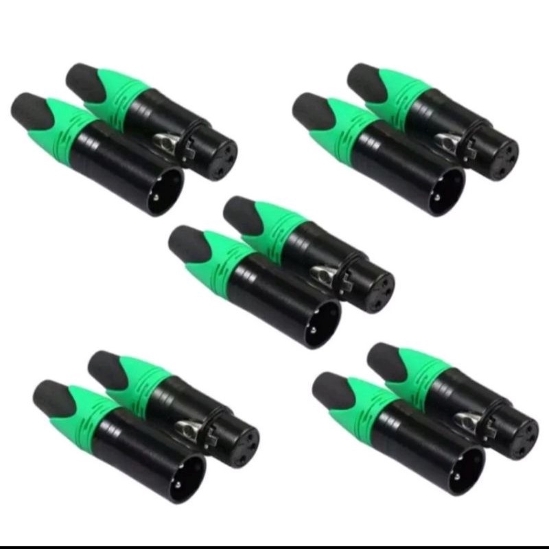 Jack socket canon Xlr Pratt male to female 5 pasang jek 5 set