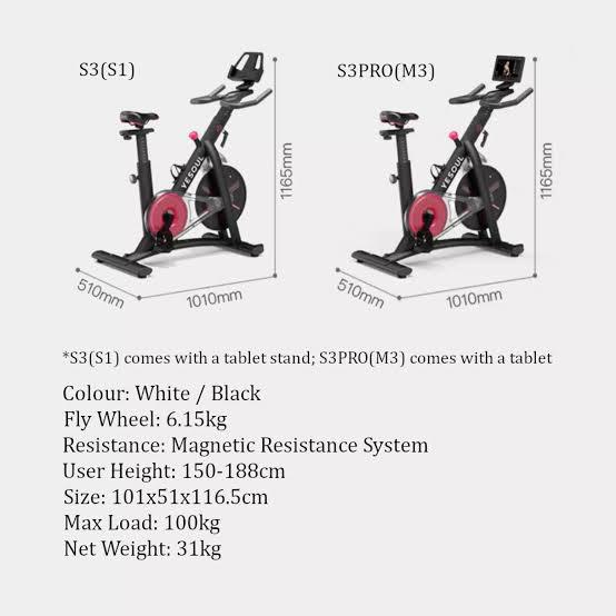 Yesoul S3 Home Smart Spinning Bike - Alat Fitness Sepeda Indoor - Garansi Resmi 1 Tahun