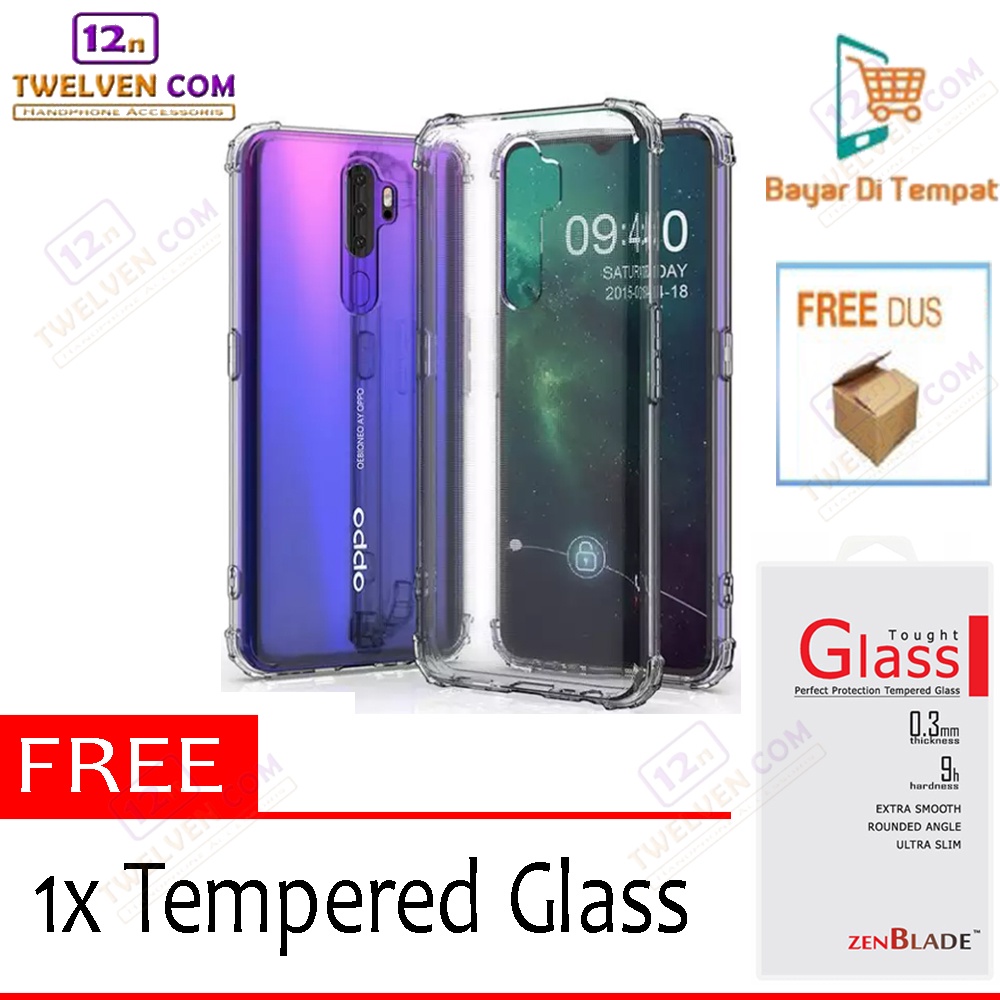 [FLASH SALE] Case Anti Crack Anti Shock Softcase Oppo A9 2020 - Free Tempered Glass