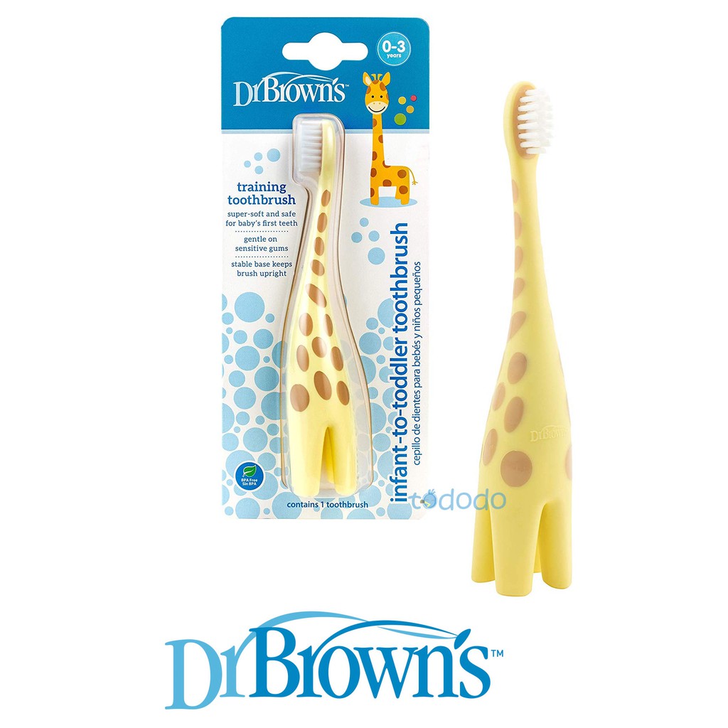 Sikat Gigi Anak Dr.Brown's Infant to Toddler Toothbrush Giraffe HG060