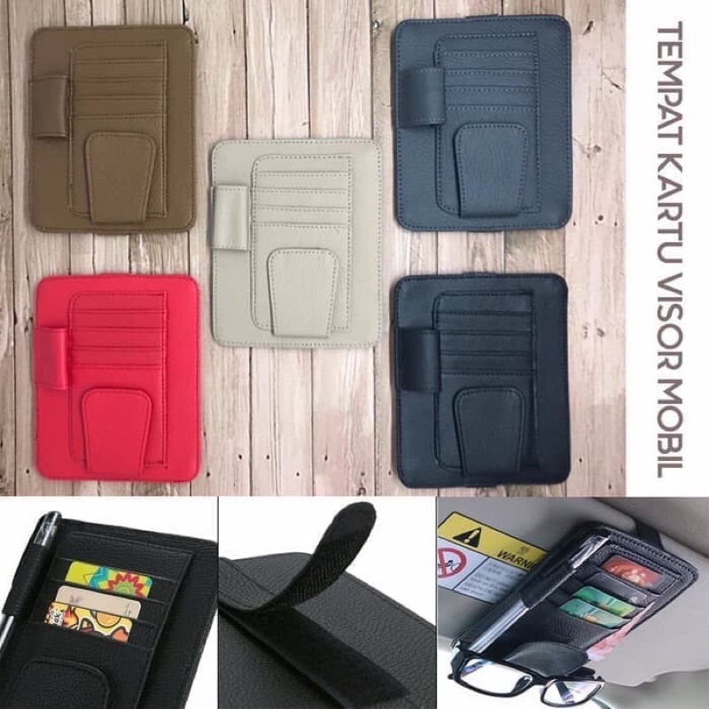 DOMPET KARTU E TOLL CARD HOLDER SUN VISOR MOBIL CAR ORGANIZER KARCIS PARKIR