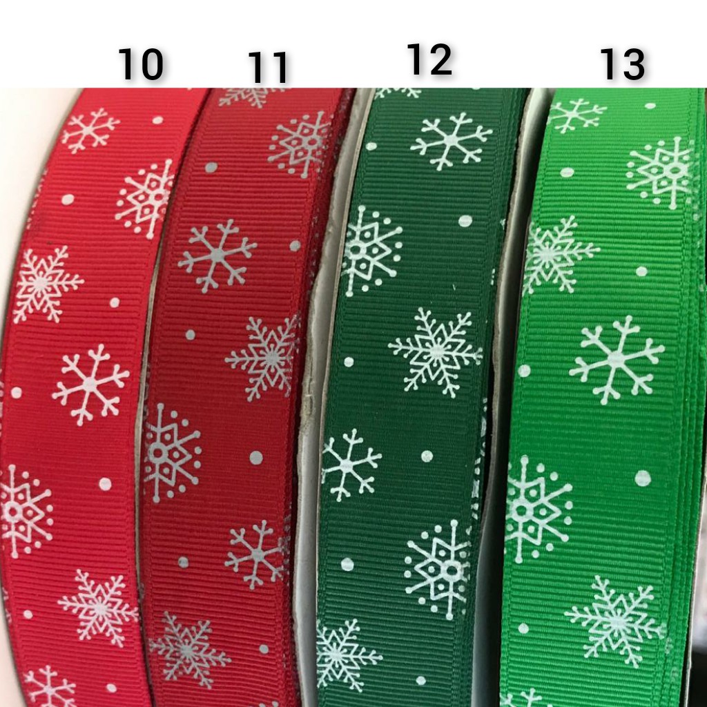 1 METER - 2.2 CM PITA KADO | PITA HAMPERS | PITA GROSGRAIN MOTIF NATAL (7/8&quot;)