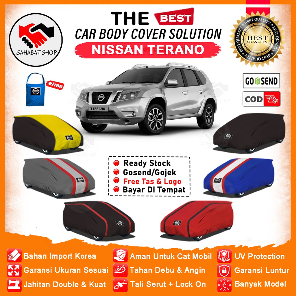 Sahabat Body Cover Mobil Terrano / Sarung Penutup Nissan Terrano Outdoor / Selimut Pelindung Mantel Tutup Kerudung Mantol Kelambu Kerodong Pembungkus Mobil Terano Waterproof Anti Air Model Orange