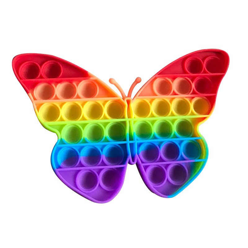 Popit mainan Pop It Murah Fidget Pop Its Square Rainbow Multicolor Foxmind Penghilang Stress-1