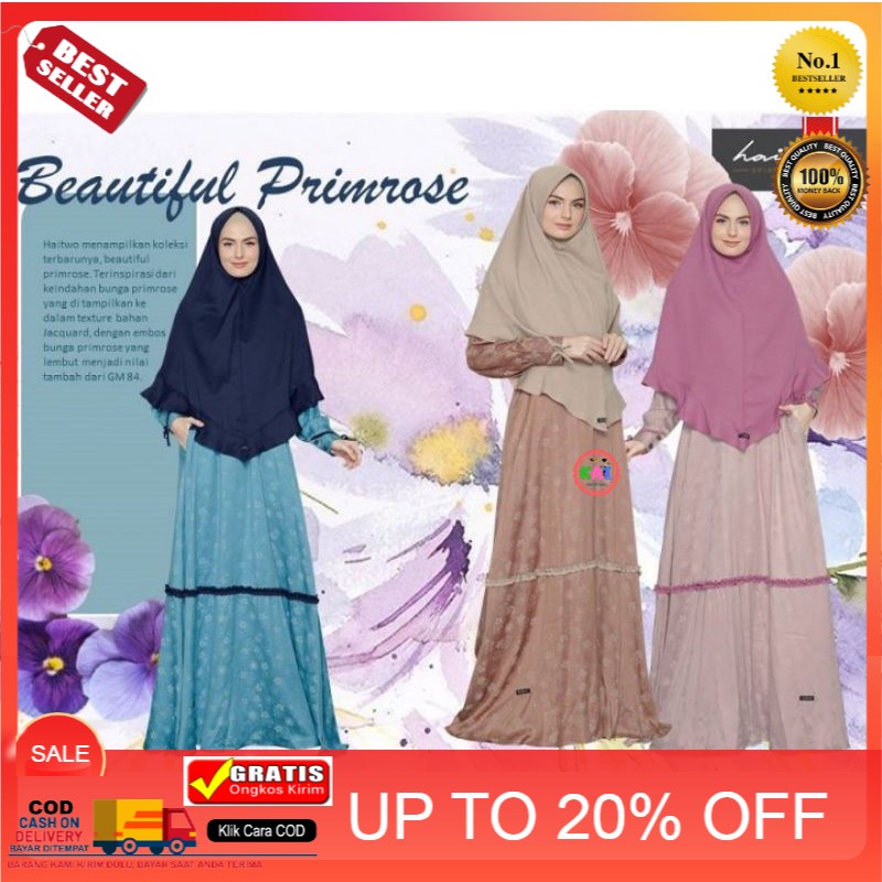 [COD BAYAR DITEMPAT] Gamis HaiTwo Gm 084 | Gm 84 | Gamis Dewasa | Gamis Syar'i | Original Haitwo Gm0