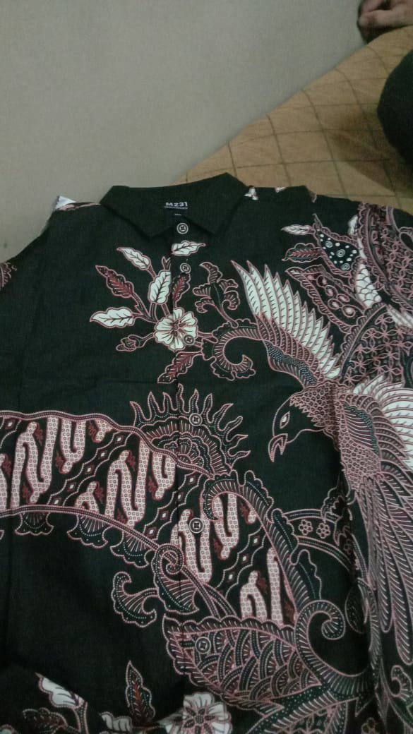M231 Kemeja Pria Batik Panjang Hitam 1485a