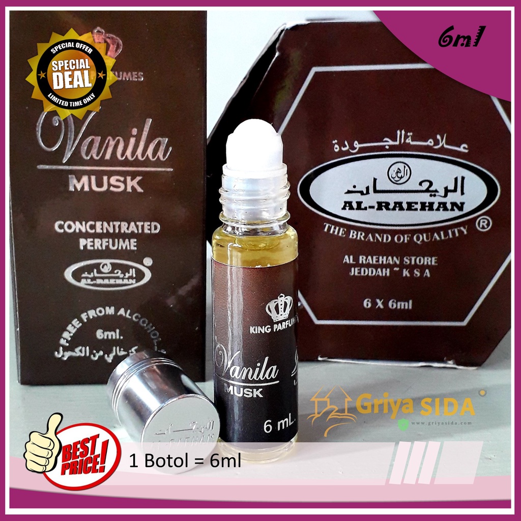 Parfum Vanila musk 6ml alraehan minyak wangi misk mirip al rehab parfum Harga grosir PROMO!!