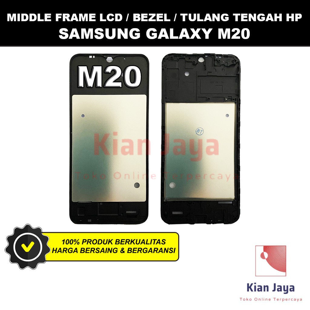 Middle Frame LCD Handphone Samsung Galaxy M20 Tulang Casing Tatakan Bezel Bazel Hp