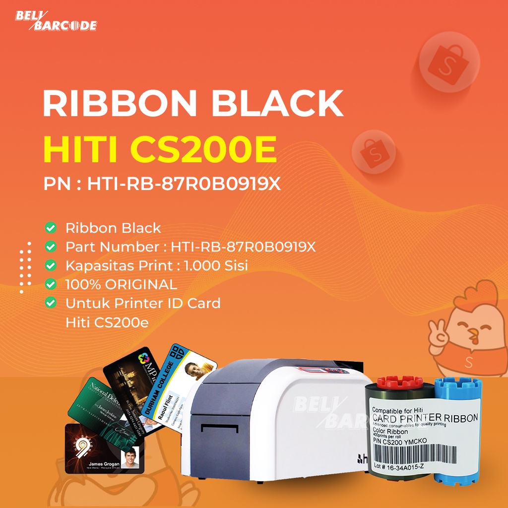 Tinta Printer Id Card Hiti CS200E Ribbon Resin