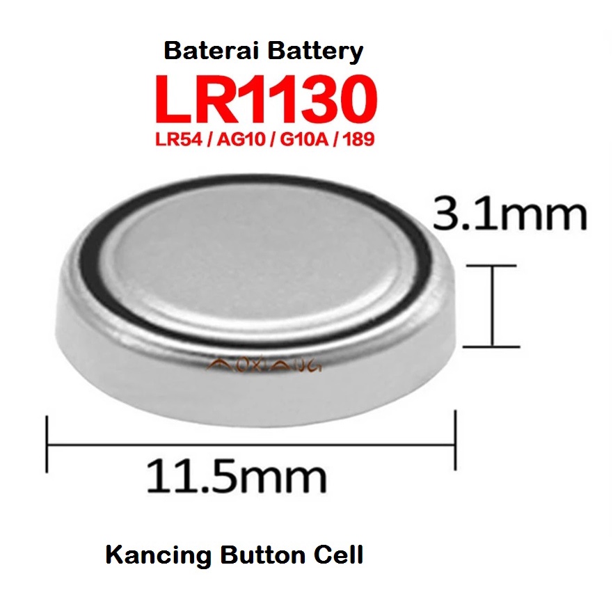 [1 Lembar isi 10 pcs] - Baterai Battery GP389 LR1130 SR54 AG10 389A 1130 kancing button cell - Padasamah