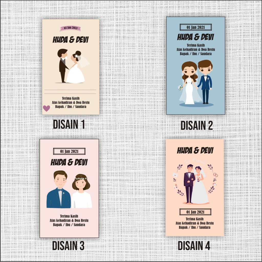 Kartu Ucapan Terimakasih Pernikahan / Wedding Card / Thanks Card Wedding / Stiker Ucapan Terimakasih