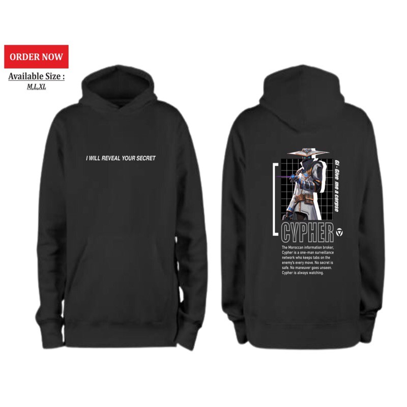 Hoodie Valorant Agent Cypher Game Valorant / Hoodie Custom / Hoodie Murah