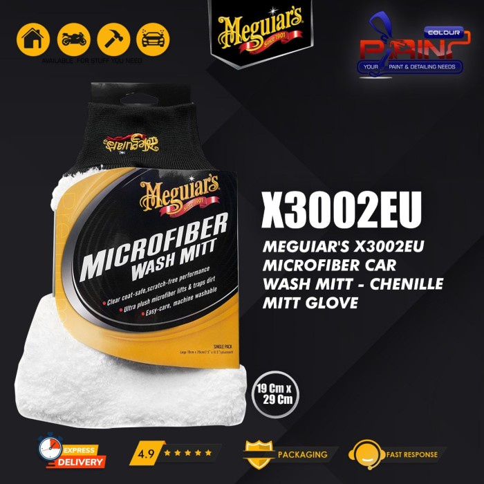 Meguiars Microfiber Wash Mitt, Sarung Tangan WashMitt Cuci Mobil Motor