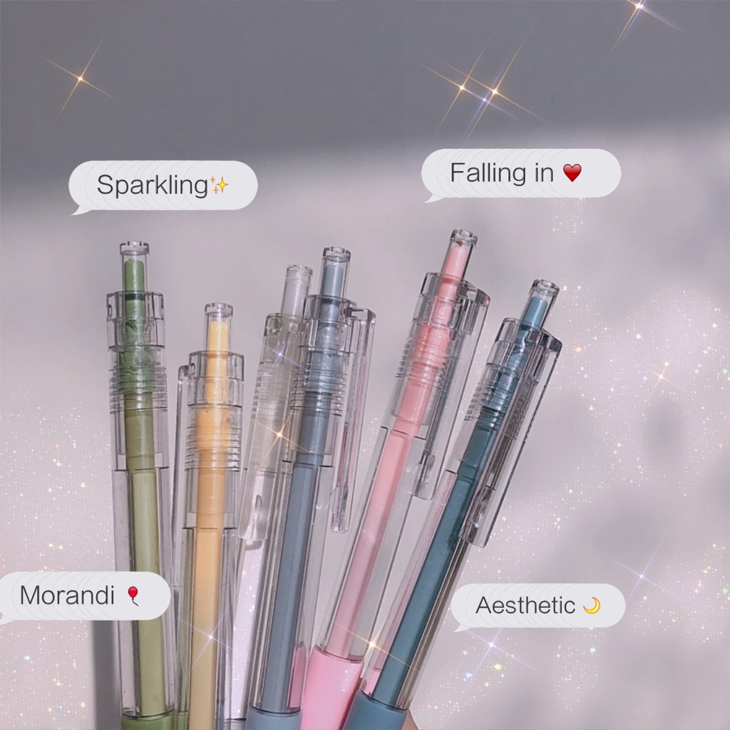 

[HARU] Pulpen Mekanik Gel Pen 0.5mm Pena Warna Pena Tekan Karakter Bolpen Unik Ballpoint