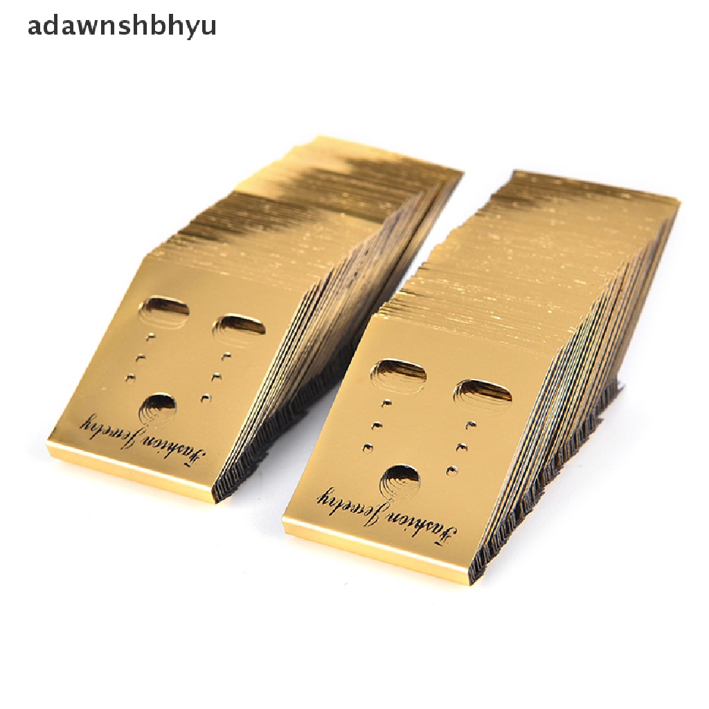 [adawnshbhyu] 100x Gold Profesional Type Plastic Earring Ear Studs Holder Display Gantung Kartu,