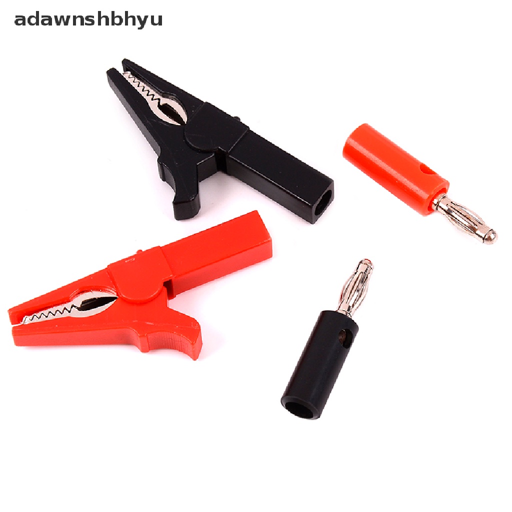 Adawnshbhyu 4Pcs Klip Buaya 55mm+4mm banana plug test probe plug Kabel Klip