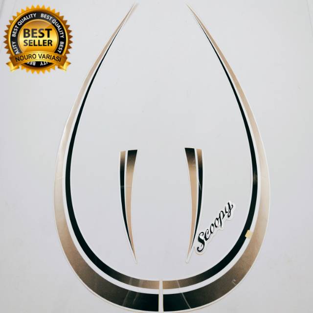 striping honda scoopy karbu 2010 2011 stiker list body putih coklat motor