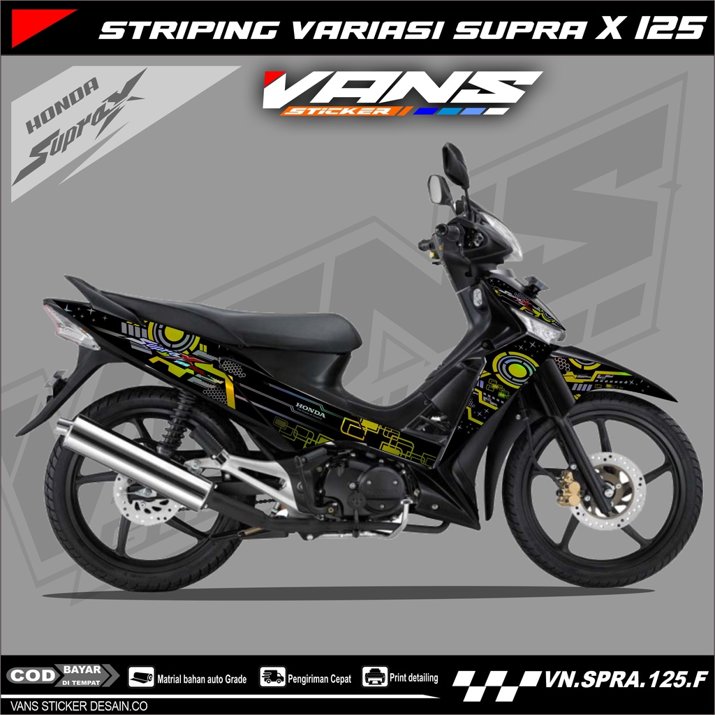 Striping honda supra x 125 tahun 2008_lis sticker variasi motor supra x 125