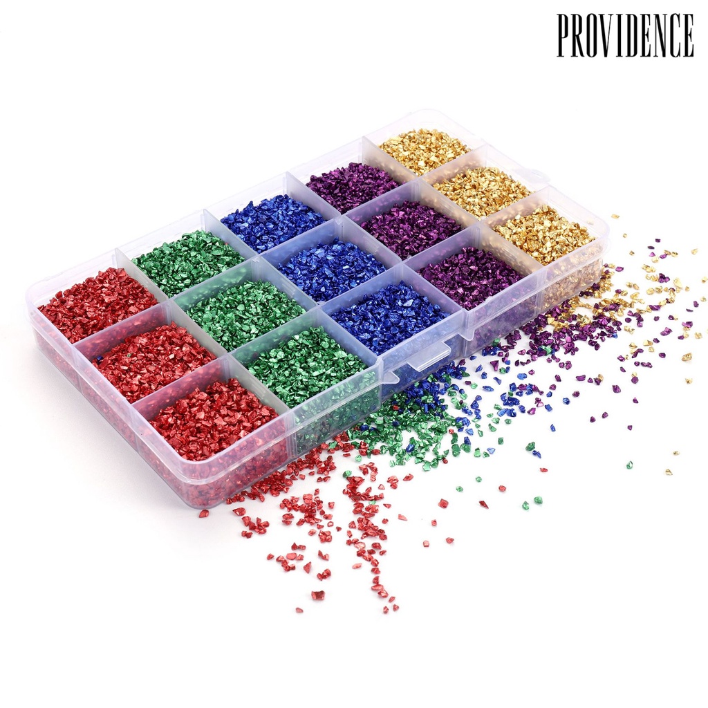 Providence 1 Box Nail Rhinestones Nail Art DIY Decoration Faux Crystal Nail Fragment Glitter Color Sequins for Home Use