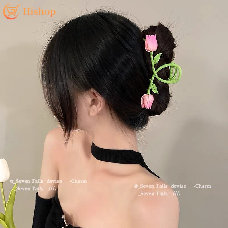 Jepit Rambut Model Cakar Bahan Logam Warna Pink Untuk Wanita