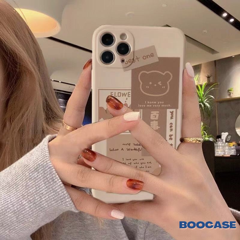 Casing Soft TPU Case Vivo Y20 Y17 Y15S Y15A Y53 Y31 2021 Y11 Y53S Y51A Y20i Y12 Y15 Y11 Y12i Y30 Y50 Y51 2020 Y91 Y93 Y95 Y30i Y91C Y12s Y20s Straight Edge In Korea Lucu Kartun Beruang Vintage Cover-3