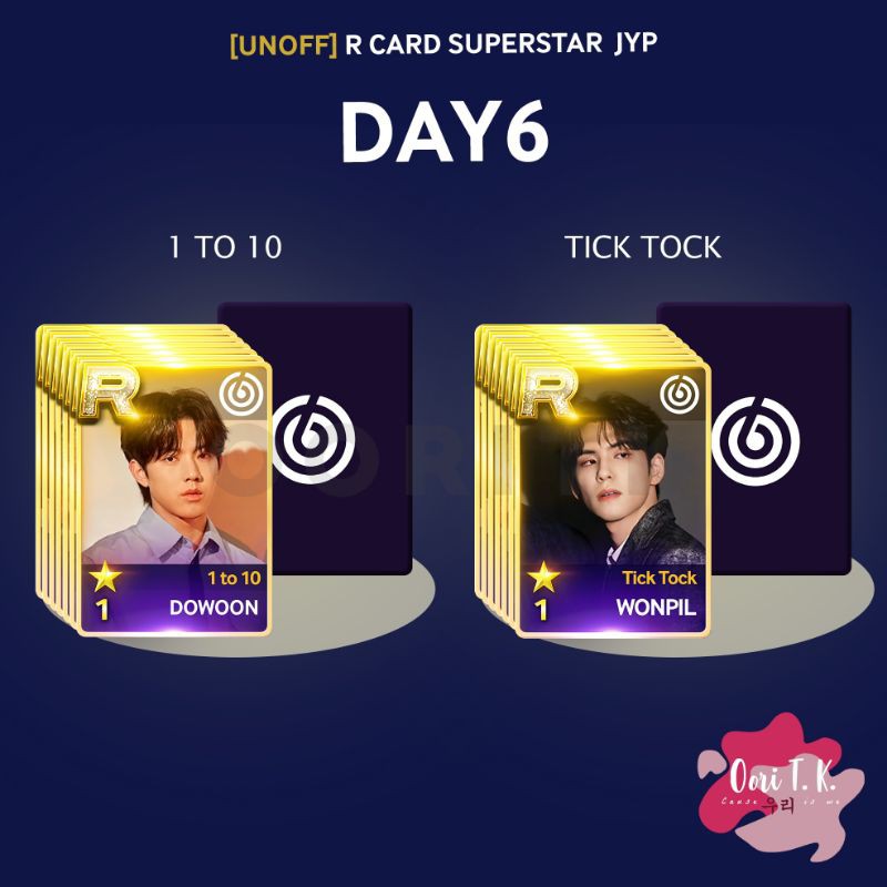 (MIN PEMBELIAN 3Pcs - MIX) (Unoff) R CARD SUPERSTAR JYP - DAY6 PHOTOCARD PC SUNGJIN JAE WONPIL YOUNG