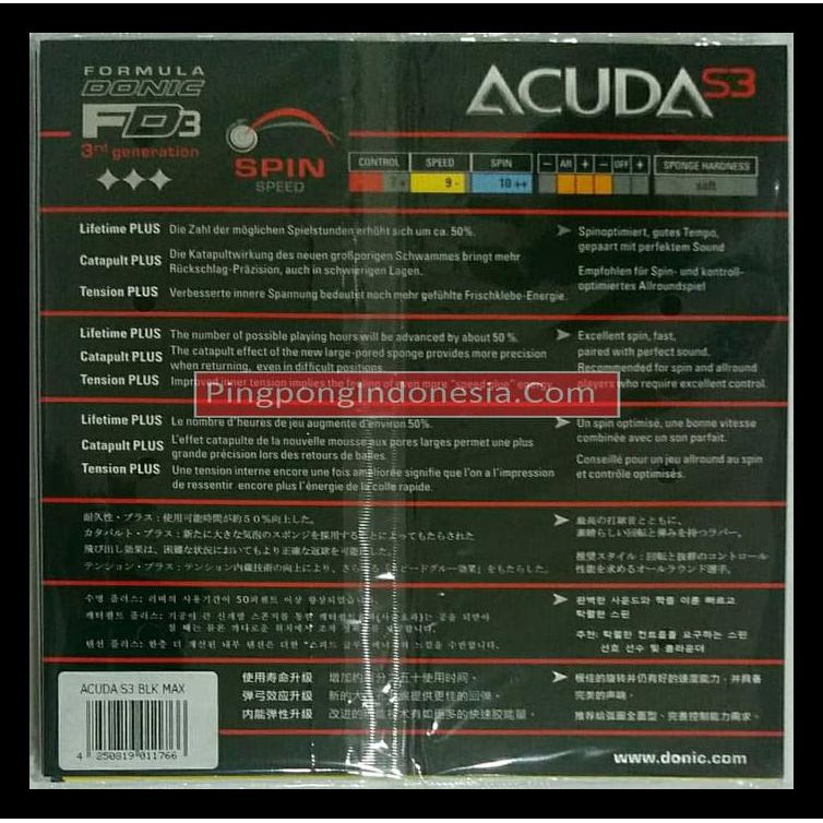 Donic Acuda S3 Komplit