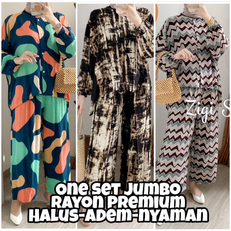 Moela Morist Original - Baju One Set Wanita Rayon Jumbo Lengan Panjang Halus Nyaman Kualitas Premium