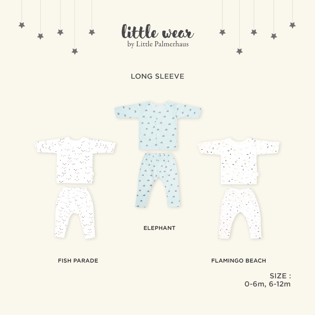 [Size 0-12m] Little Wear By Little Palmerhaus Long Sleeve Setelan Panjang Bayi