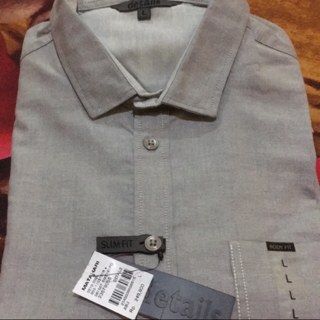 Kemeja Pria DETAILS ORIGINAL - Abu