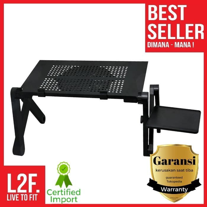 Meja Laptop Portable Aluminium with cooler mousepad meja lipat laptop